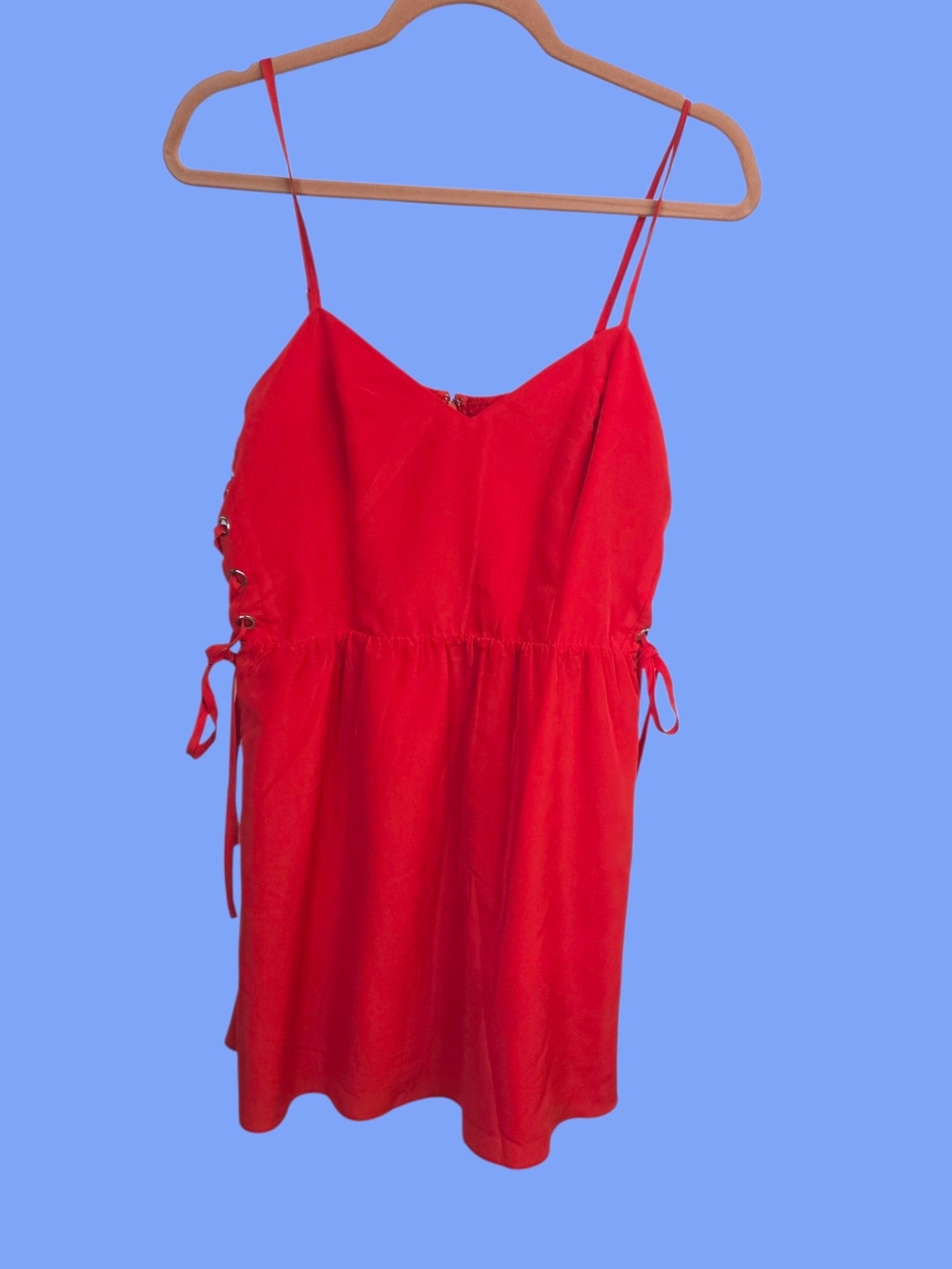 Red Spaghetti Strap Mini Dress